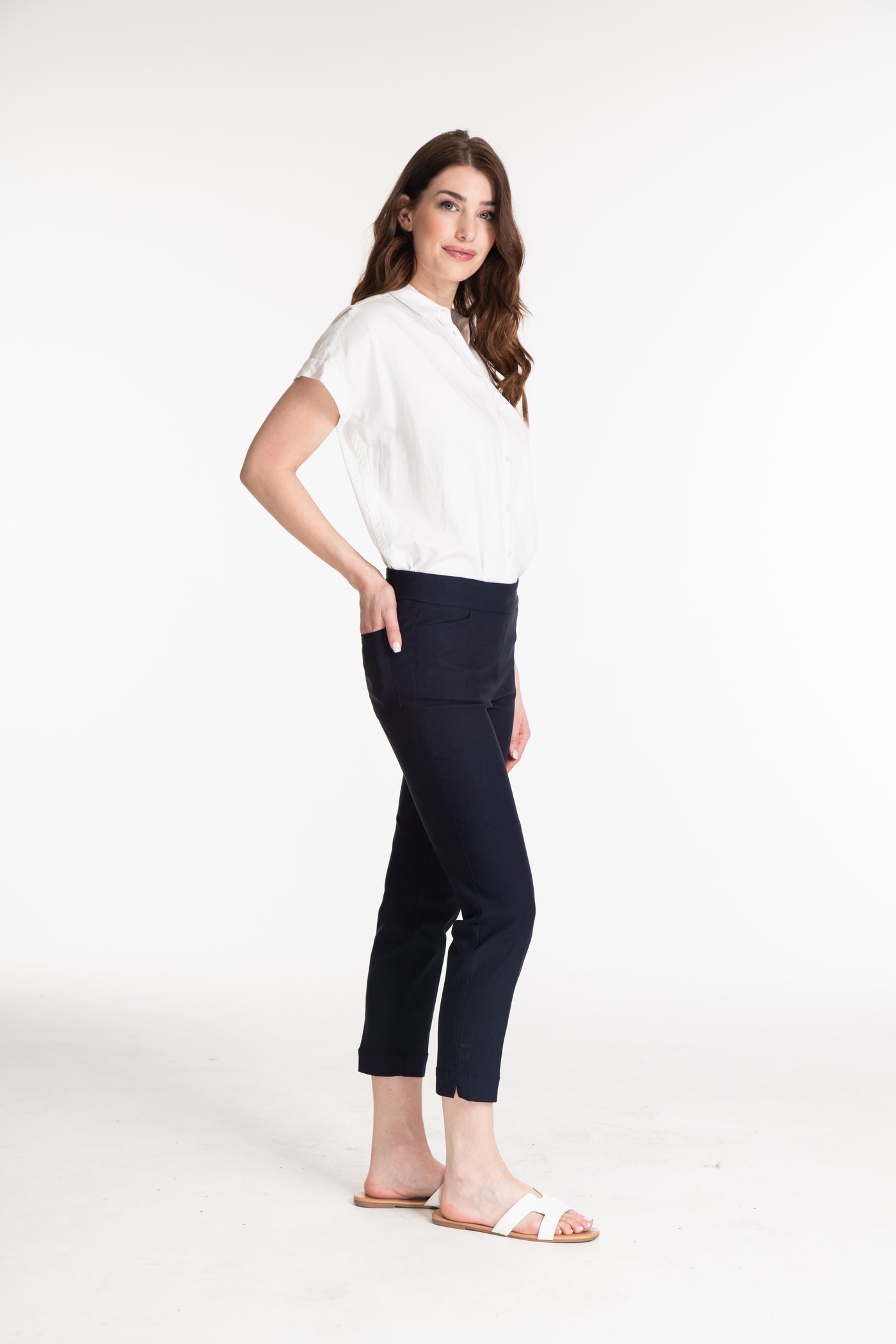 Pull-On Crop Pant With Real Front & Back Pockets - Petite - Midnight