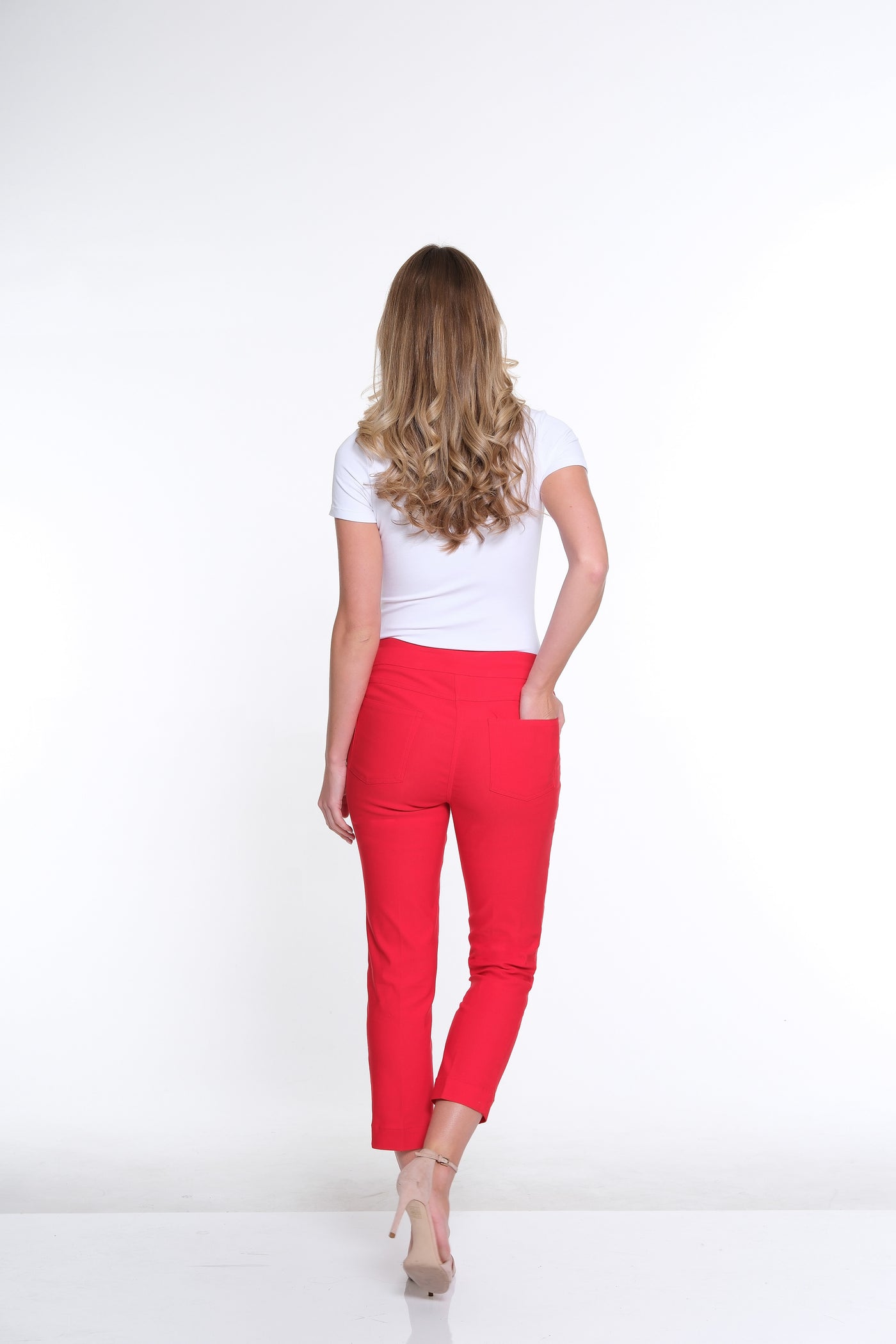 Pull-On Crop Pant With Real Front & Back Pockets - Poppy