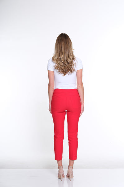 Pull-On Crop Pant With Real Front & Back Pockets - Red