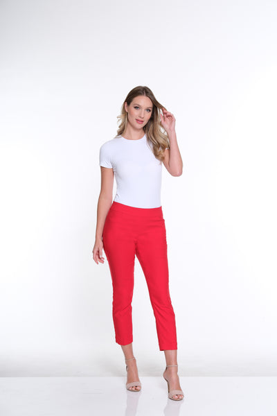 Pull-On Crop Pant With Real Front & Back Pockets - Red