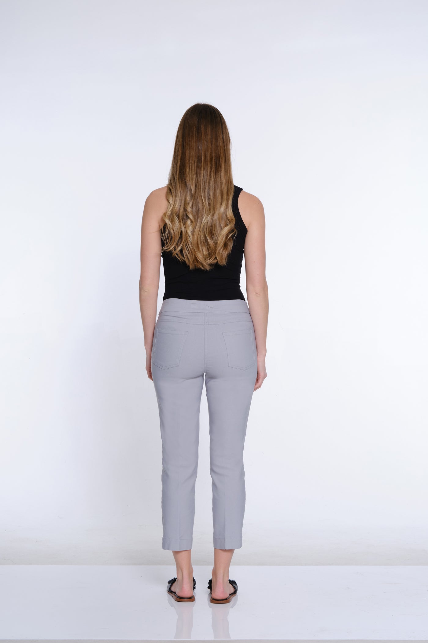 Pull-On Crop Pant With Real Front & Back Pockets - Petite - Sky Grey