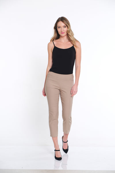 Pull-On Crop Pant With Real Front & Back Pockets - Stone