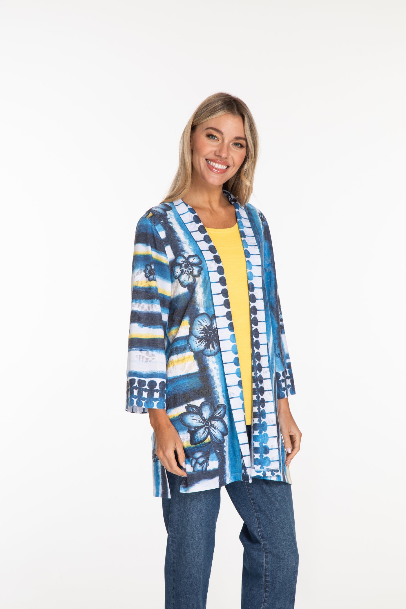 Printed Knit Kimono - Multi