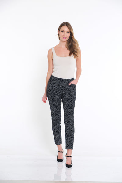 PULL-ON ANKLE PANT with REAL FRONT & BACK POCKETS - Squiggle Print