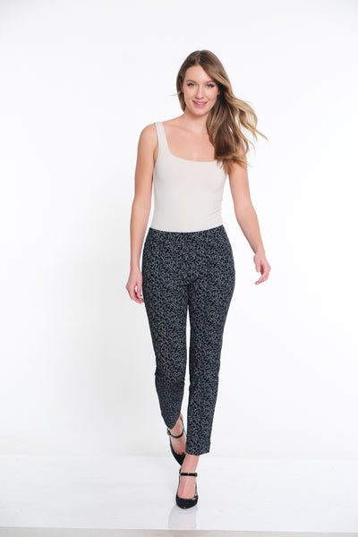 PULL-ON ANKLE PANT with REAL FRONT & BACK POCKETS - Squiggle Print
