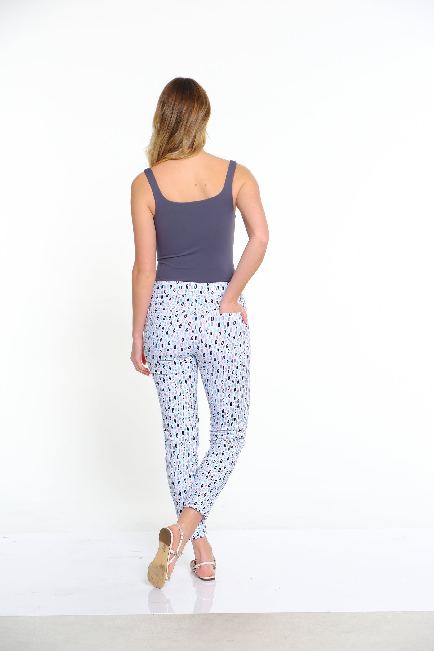 PULL-ON ANKLE PANT - Oval Print