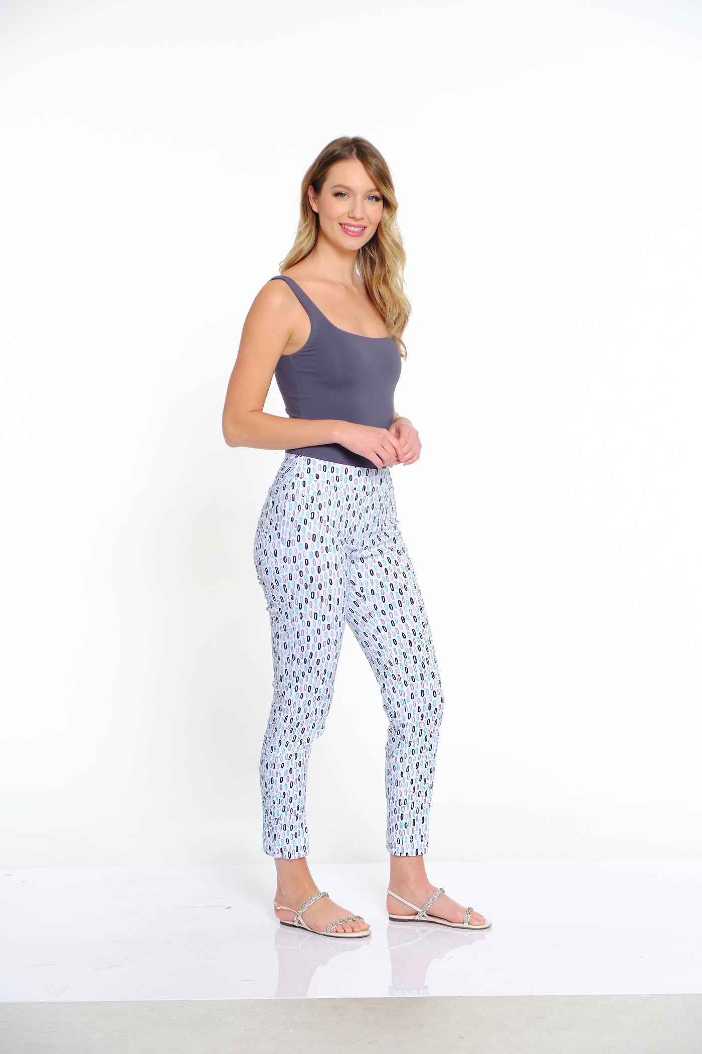 PULL-ON ANKLE PANT - Oval Print