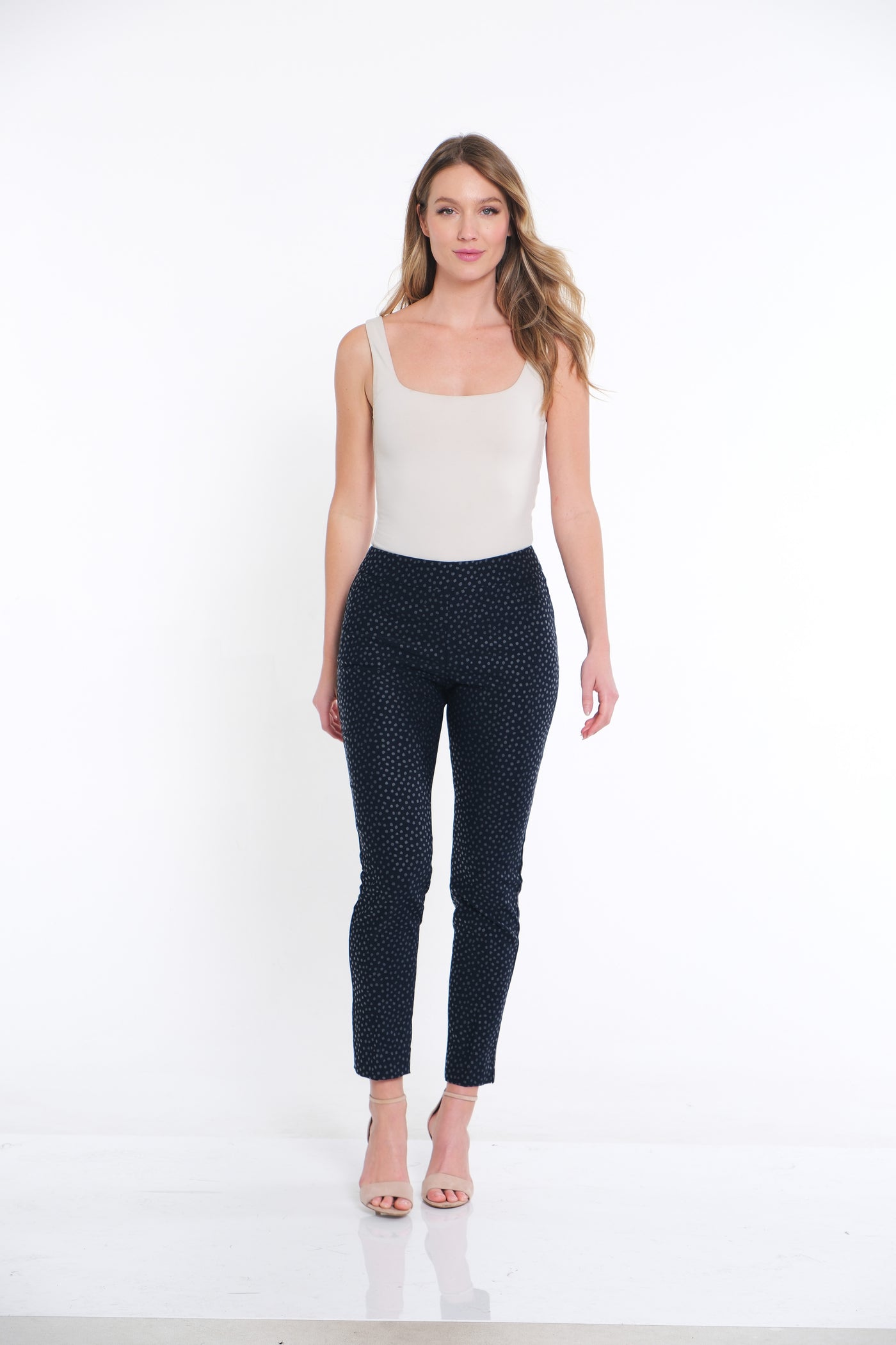 Print Twill Ankle Pant - Midnight
