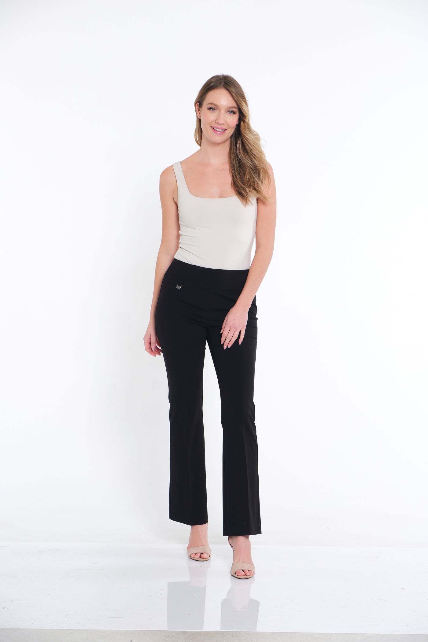 EASE-Y-FIT KNIT FLARE LEG PANT - Black