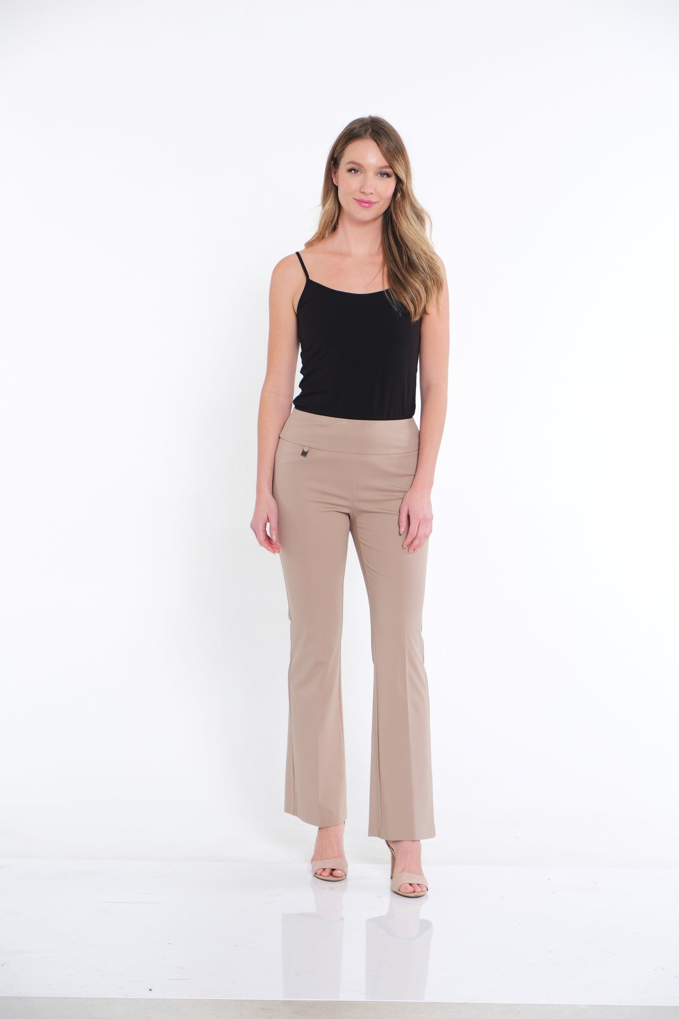 EASE-Y-FIT KNIT FLARE LEG PANT - Stone