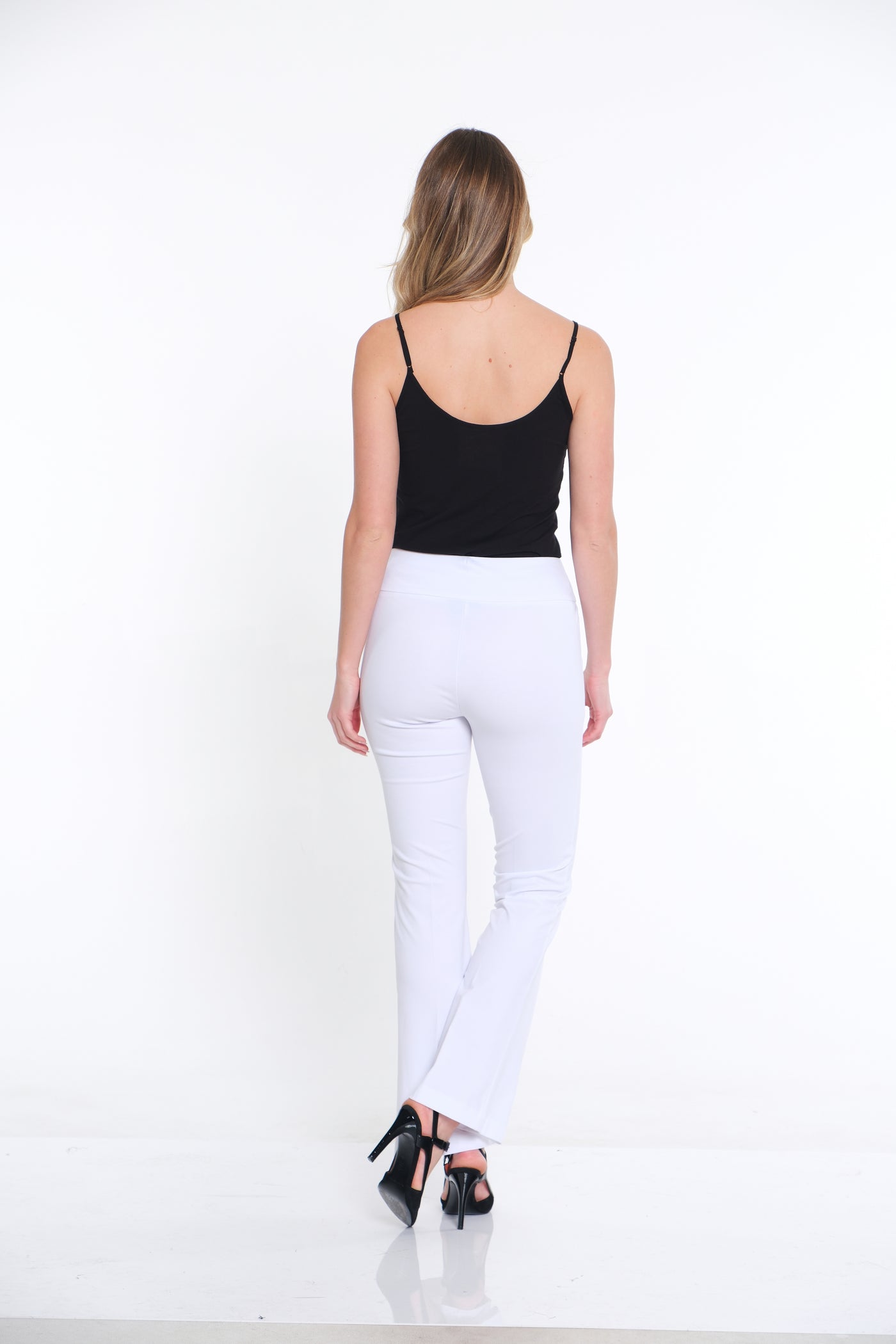 Ease-Y-Fit Flare Leg Pant - White