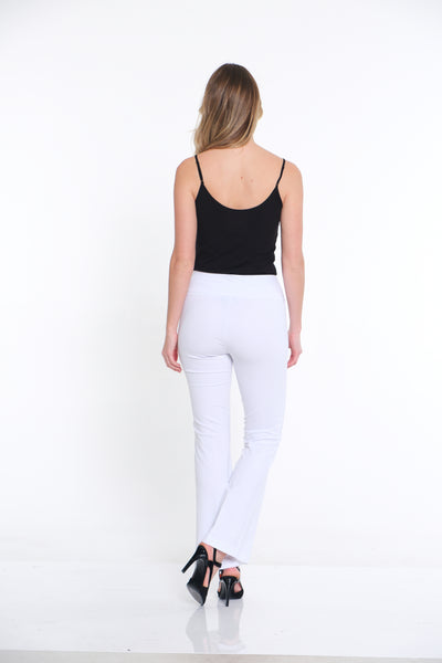 Ease-Y-Fit Flare Leg Pant - White