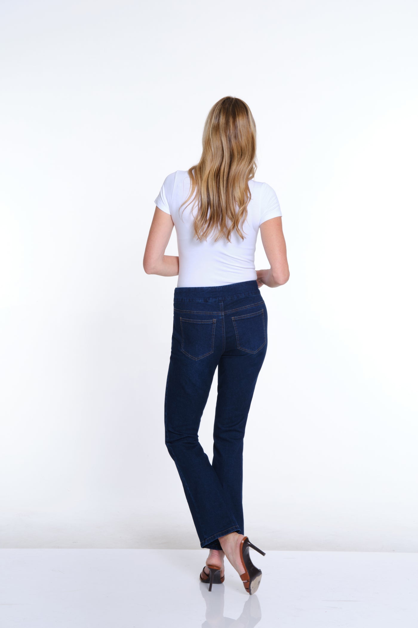 Pull-On Flare Leg Solid Denim Jean - Midnight Indigo