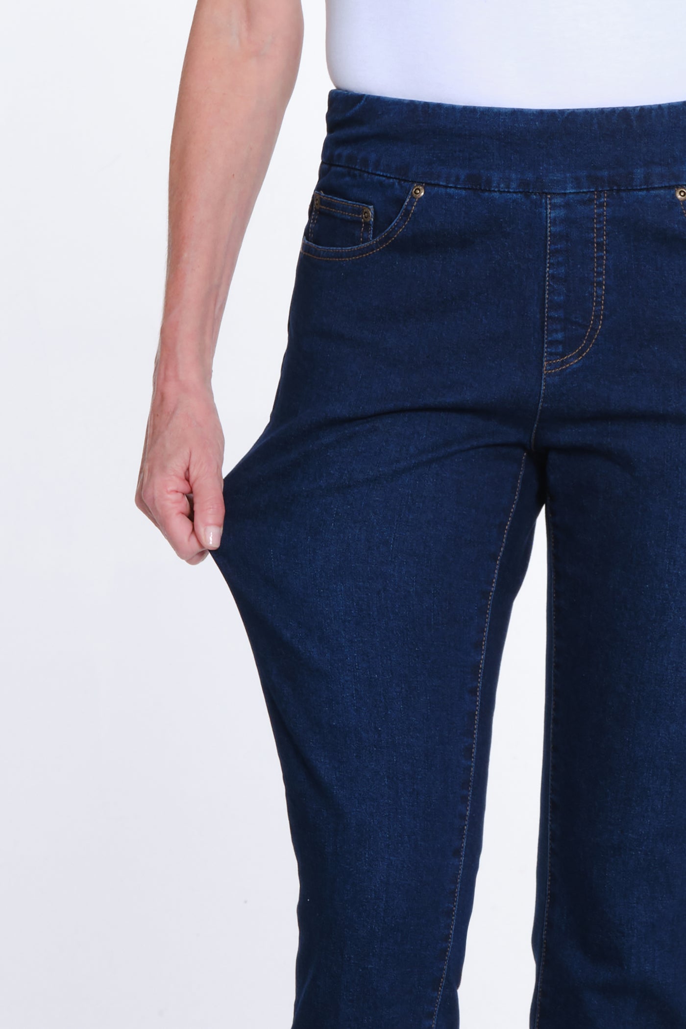 Pull-On Flare Leg Solid Denim Jean - Midnight Indigo