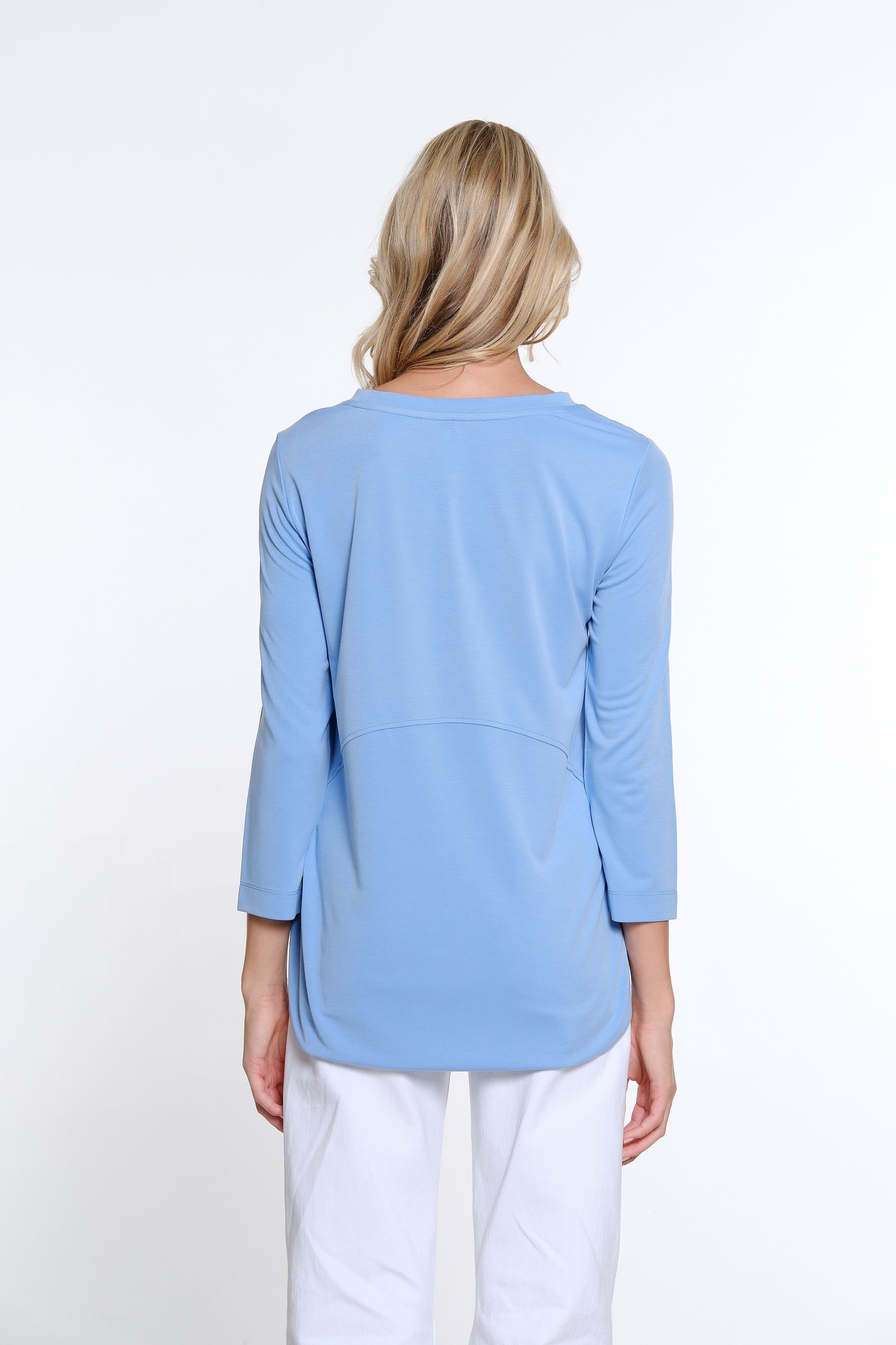 High-Low Knit Top - Cornflower