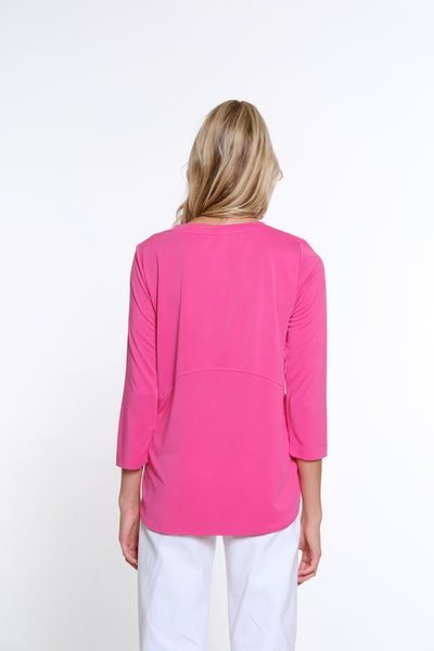 High-Low Knit Top - Women's - Fuchsia