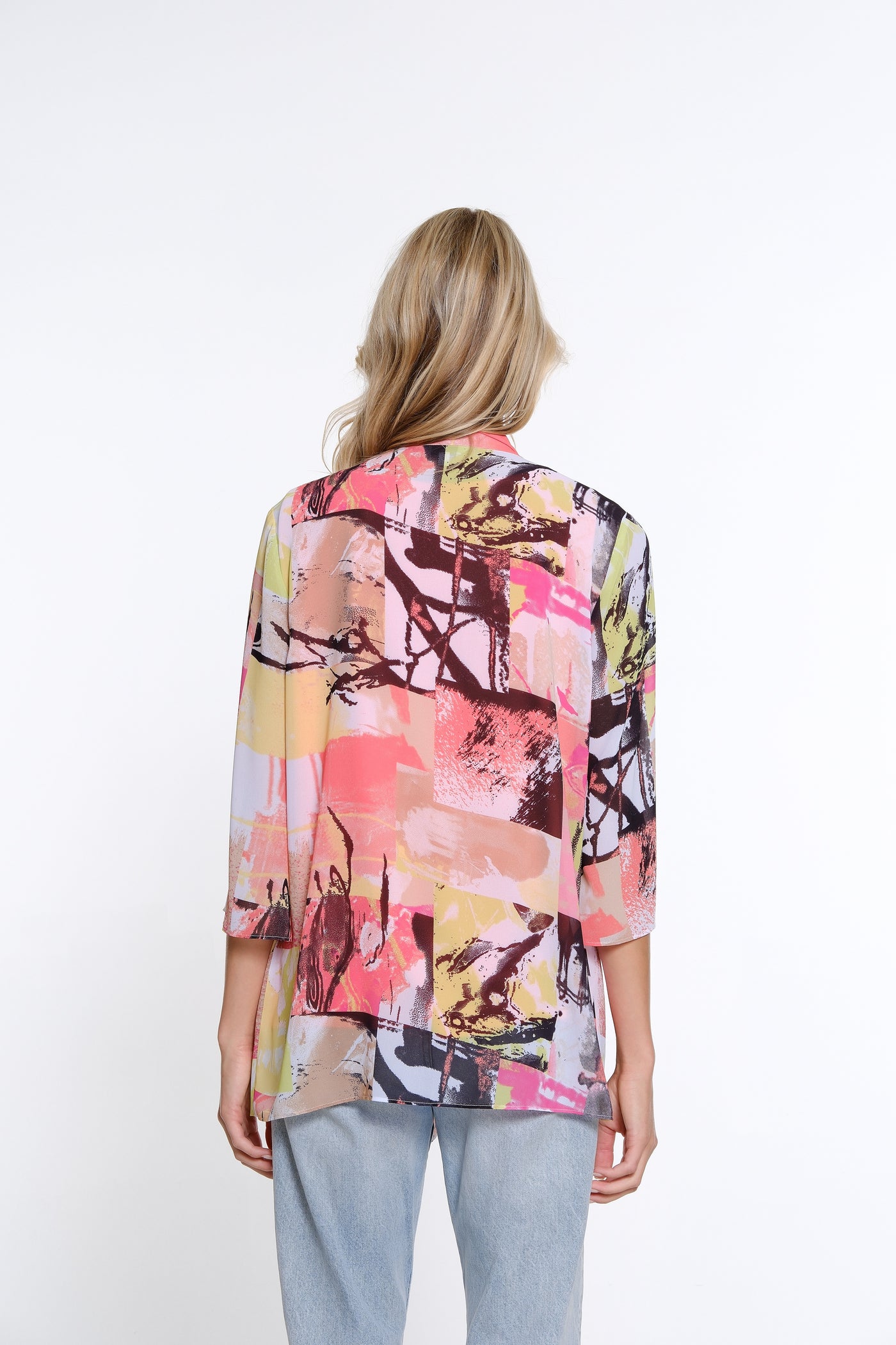 Drapey Open Front Jacket - Women's - Patch Multi