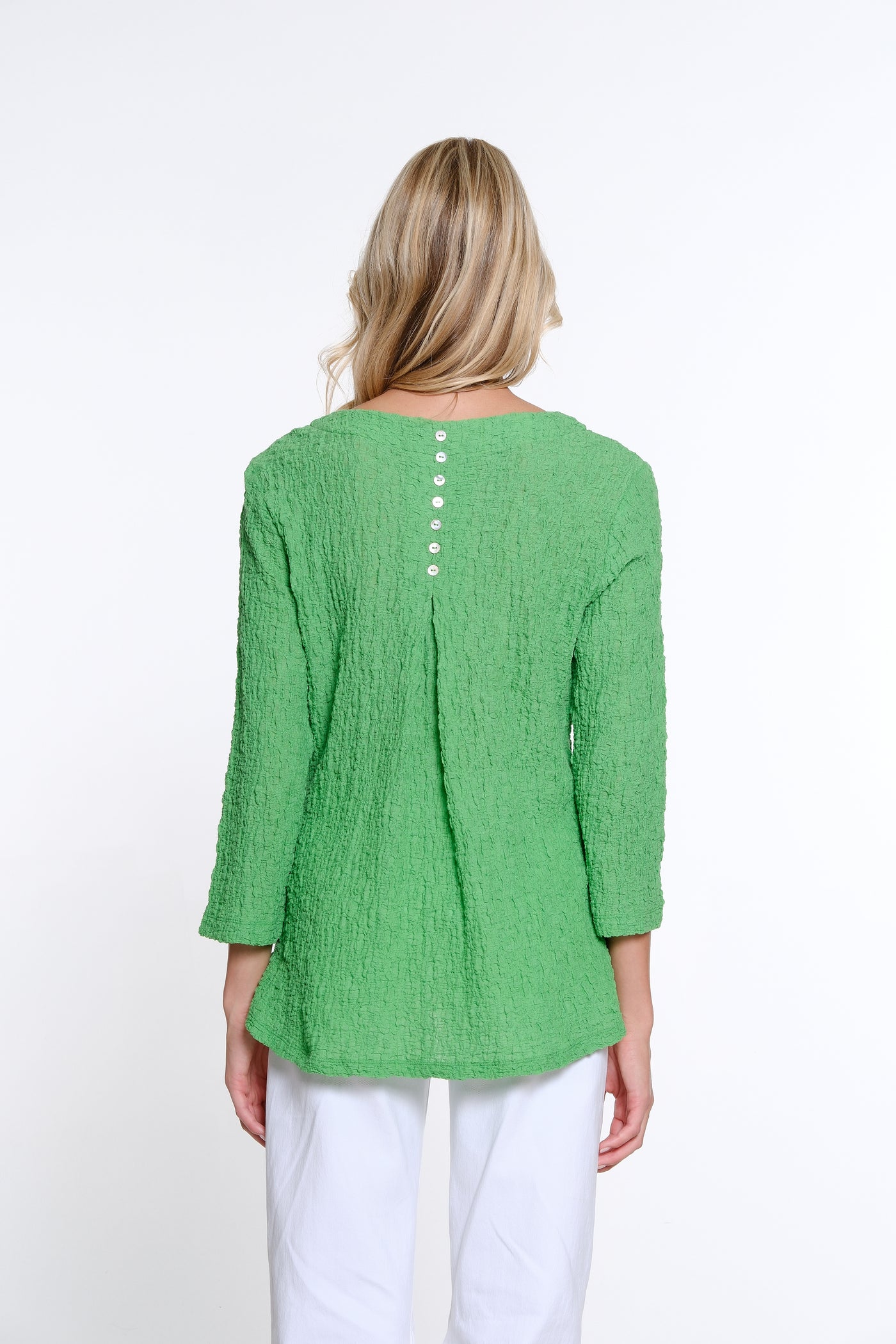 Pleat Back Woven Top - Classic Green