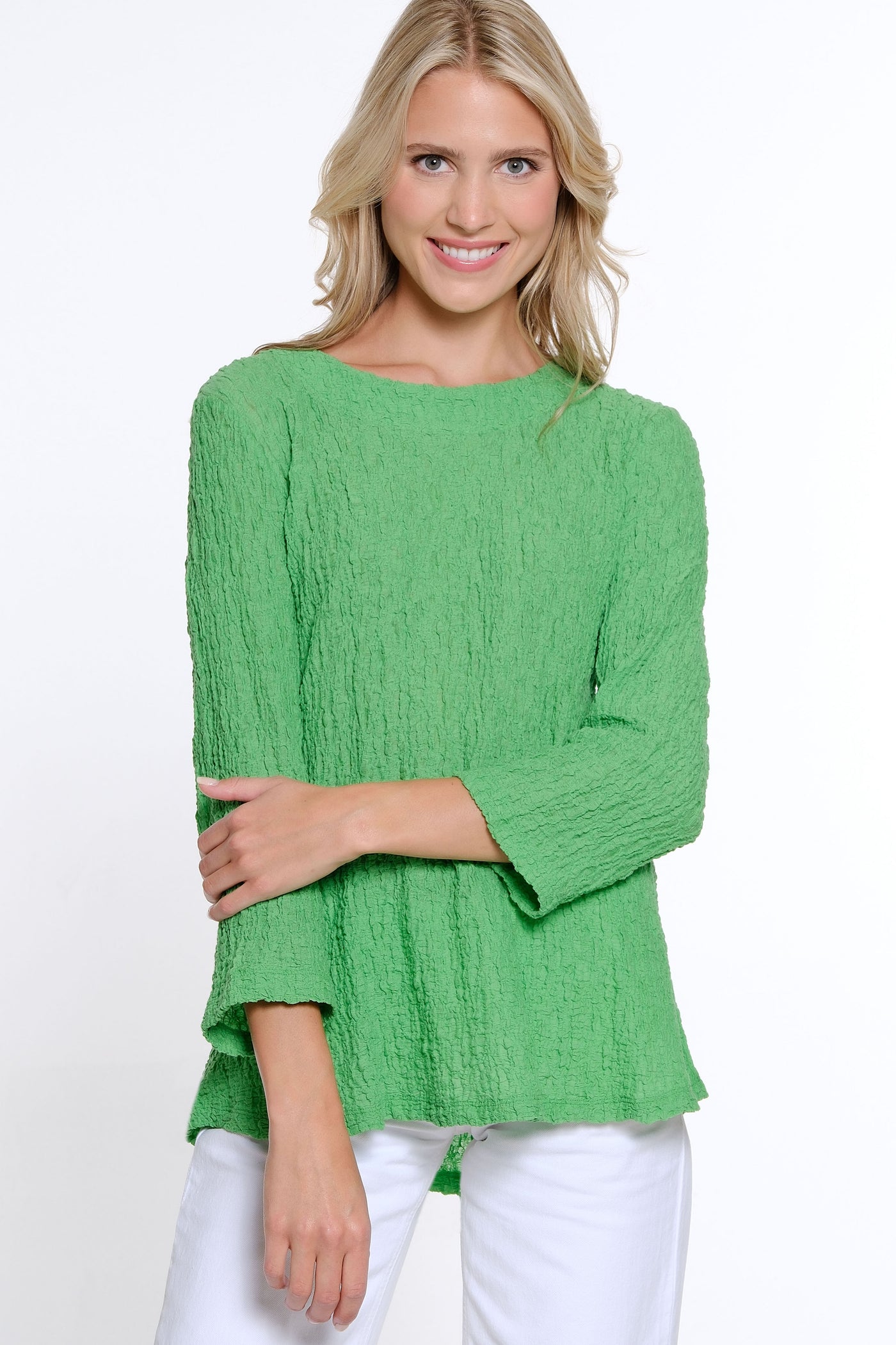 Pleat Back Woven Top - Classic Green