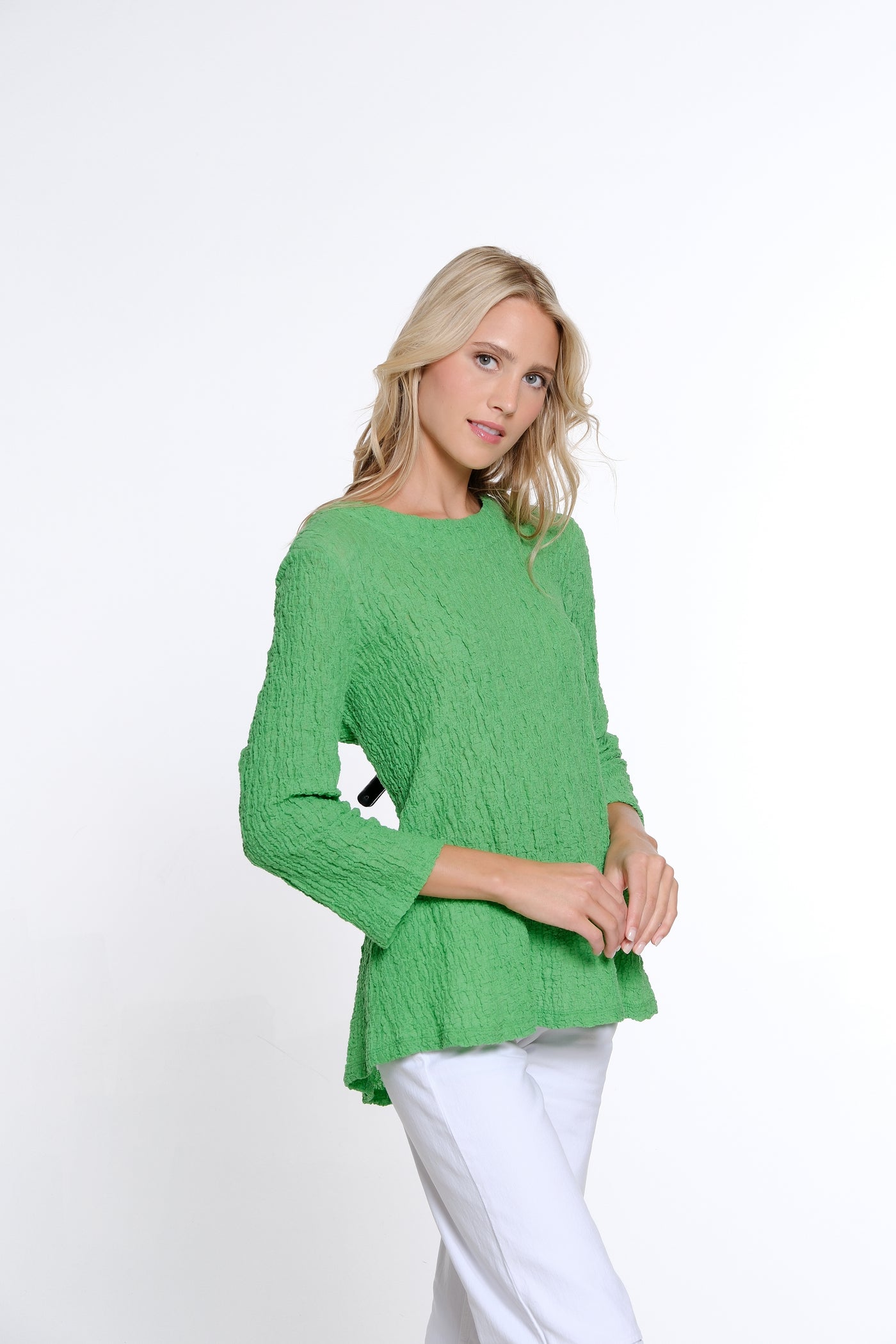 Pleat Back Woven Top - Classic Green