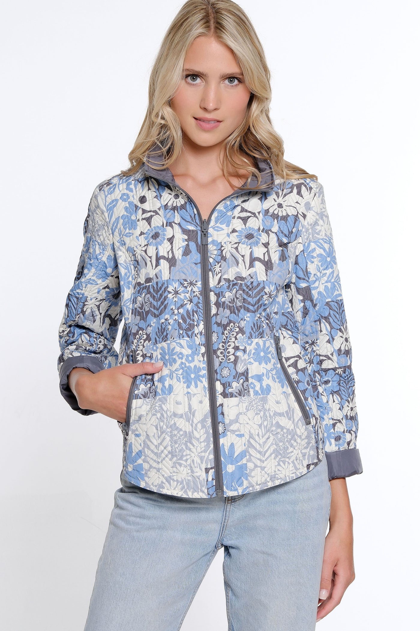 Quilted Zip Jacket - Women's - Multi