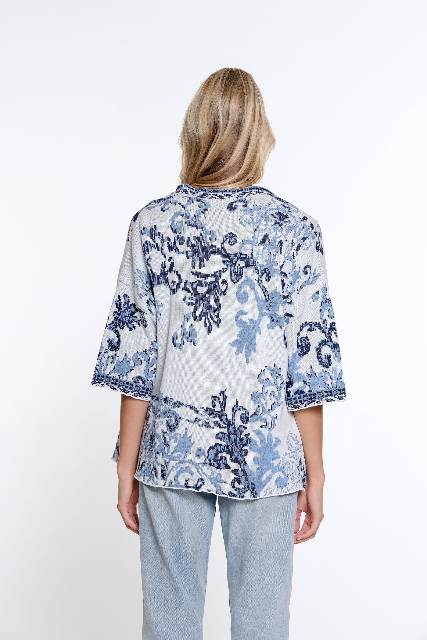 Jacquard Pattern Kimono - Multi