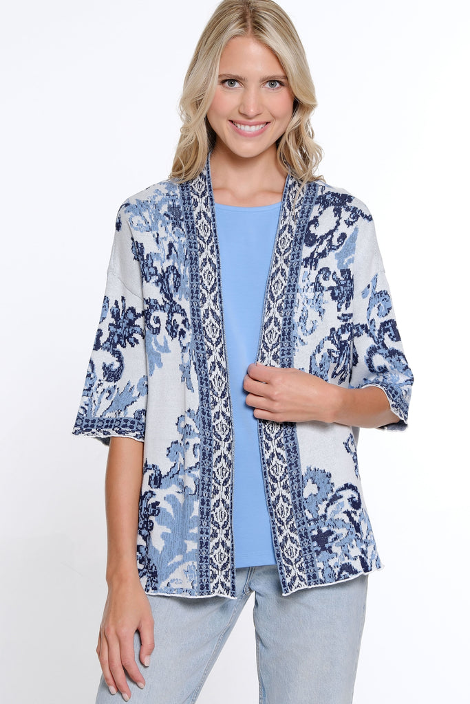 トップス ORIMI SPECIAL CARDIGAN Plus Size Open-Front Ribbed Trim Knit Cardigan | Jones New York