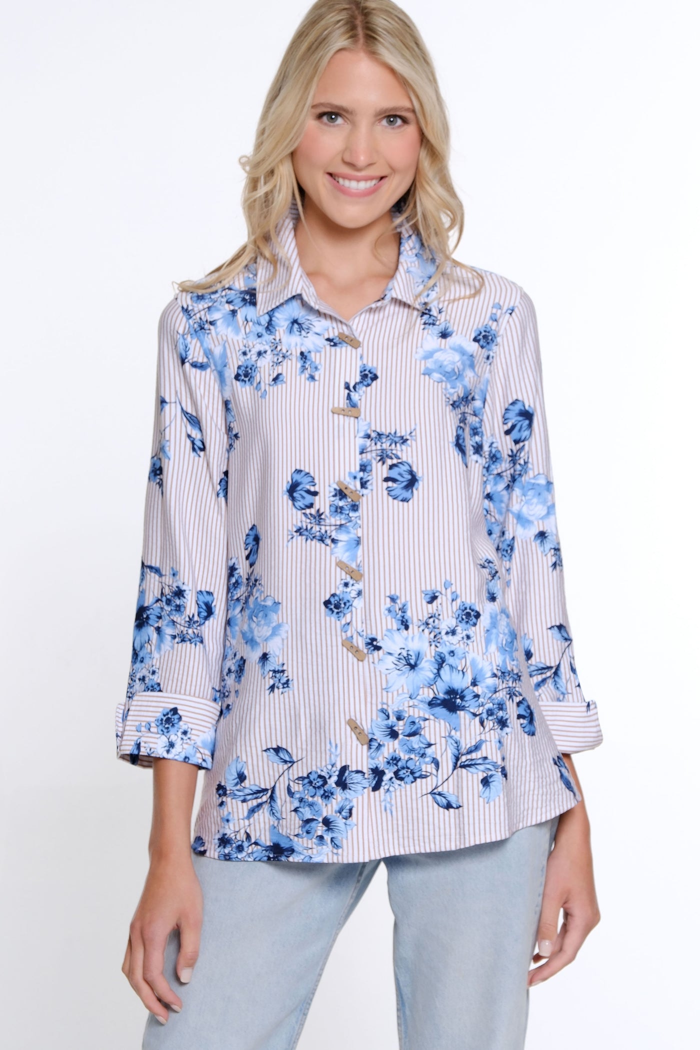 Floral Print Woven Shirt - Petite - Multi