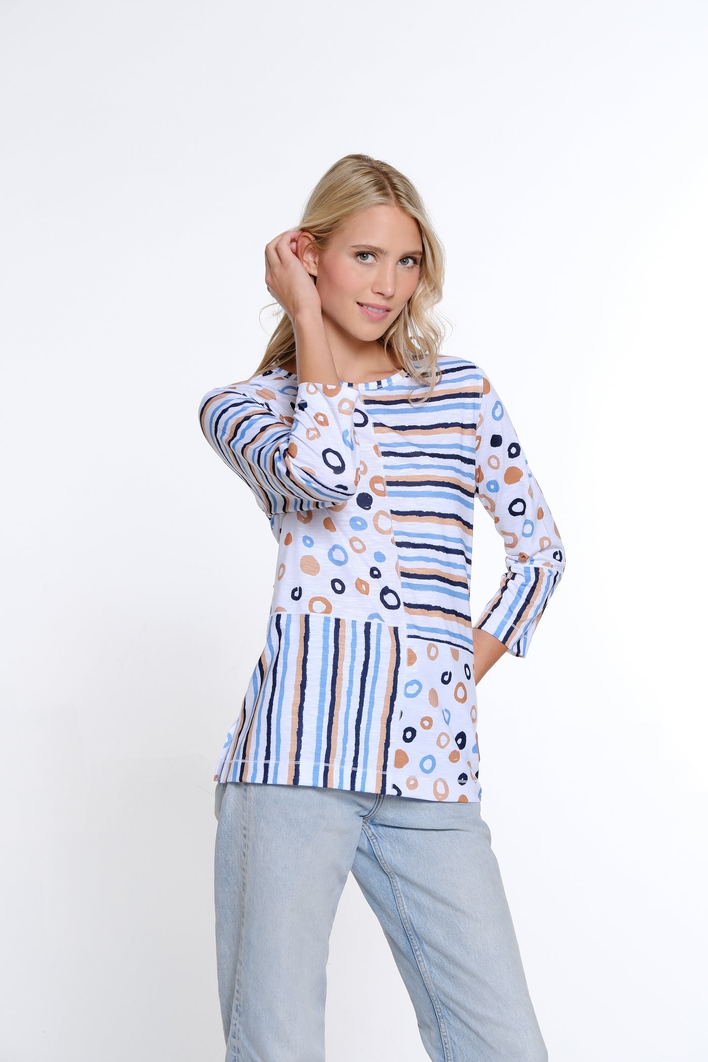 Mixed Print Knit Top - Multi