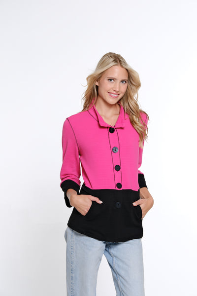 Solid & Striped Jacquard Jacket - Women's - Fuchsia