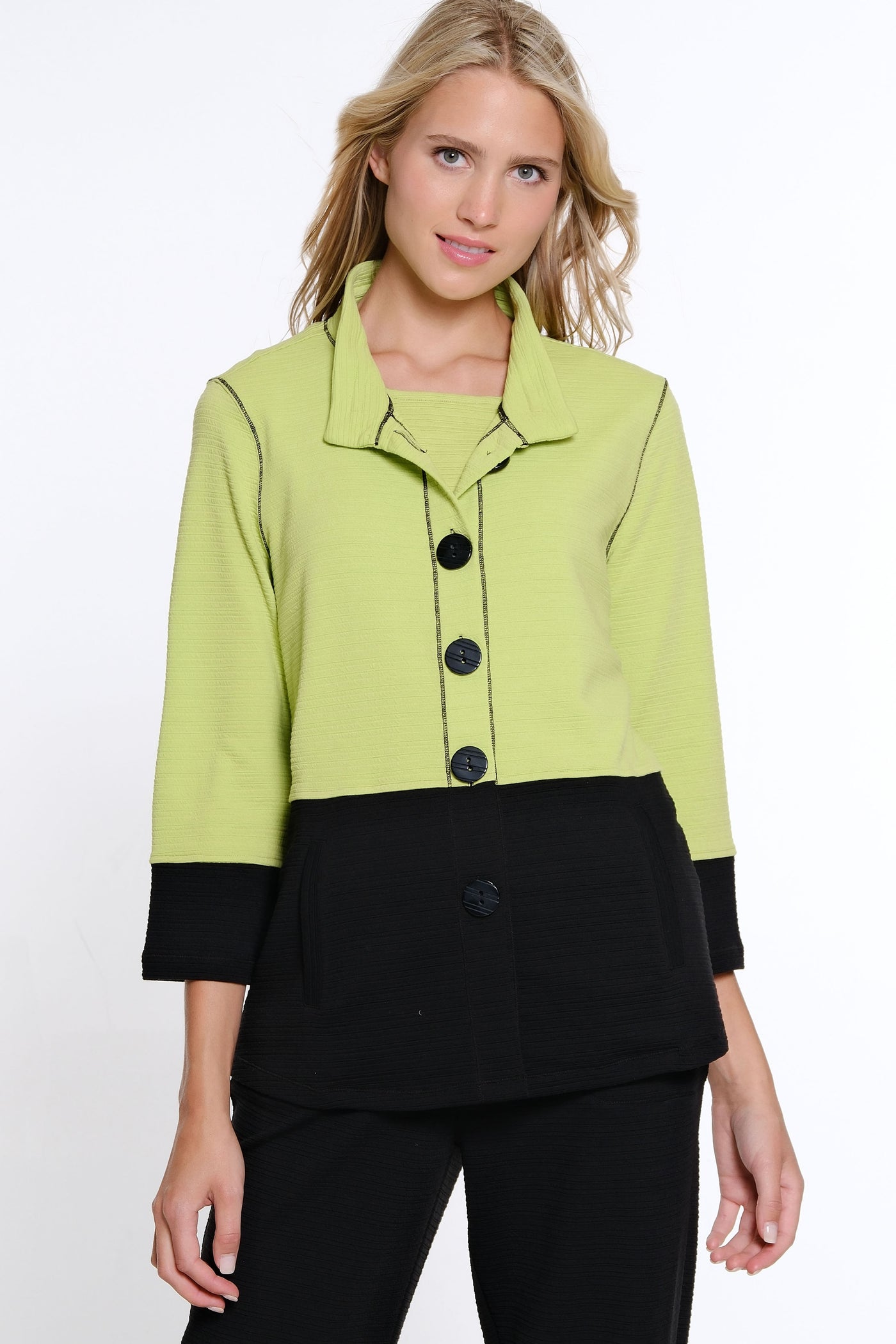 Solid & Striped Jacquard Jacket - Petite - Kiwi