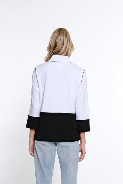 Solid & Striped Jacquard Jacket - White