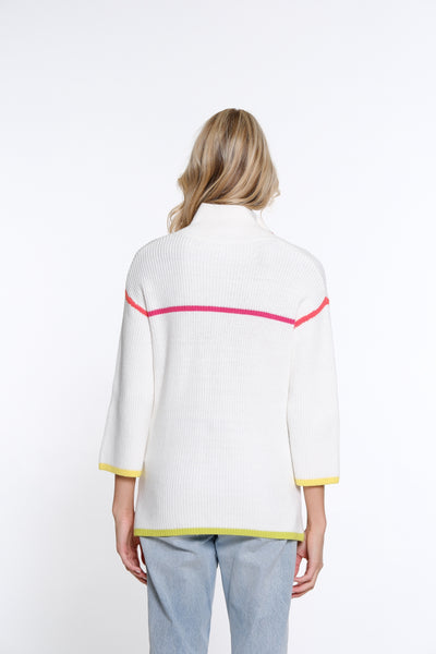 Half Zip Color Block Sweater - Multi