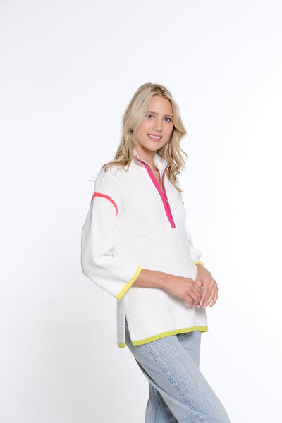 Half Zip Color Block Sweater - Multi
