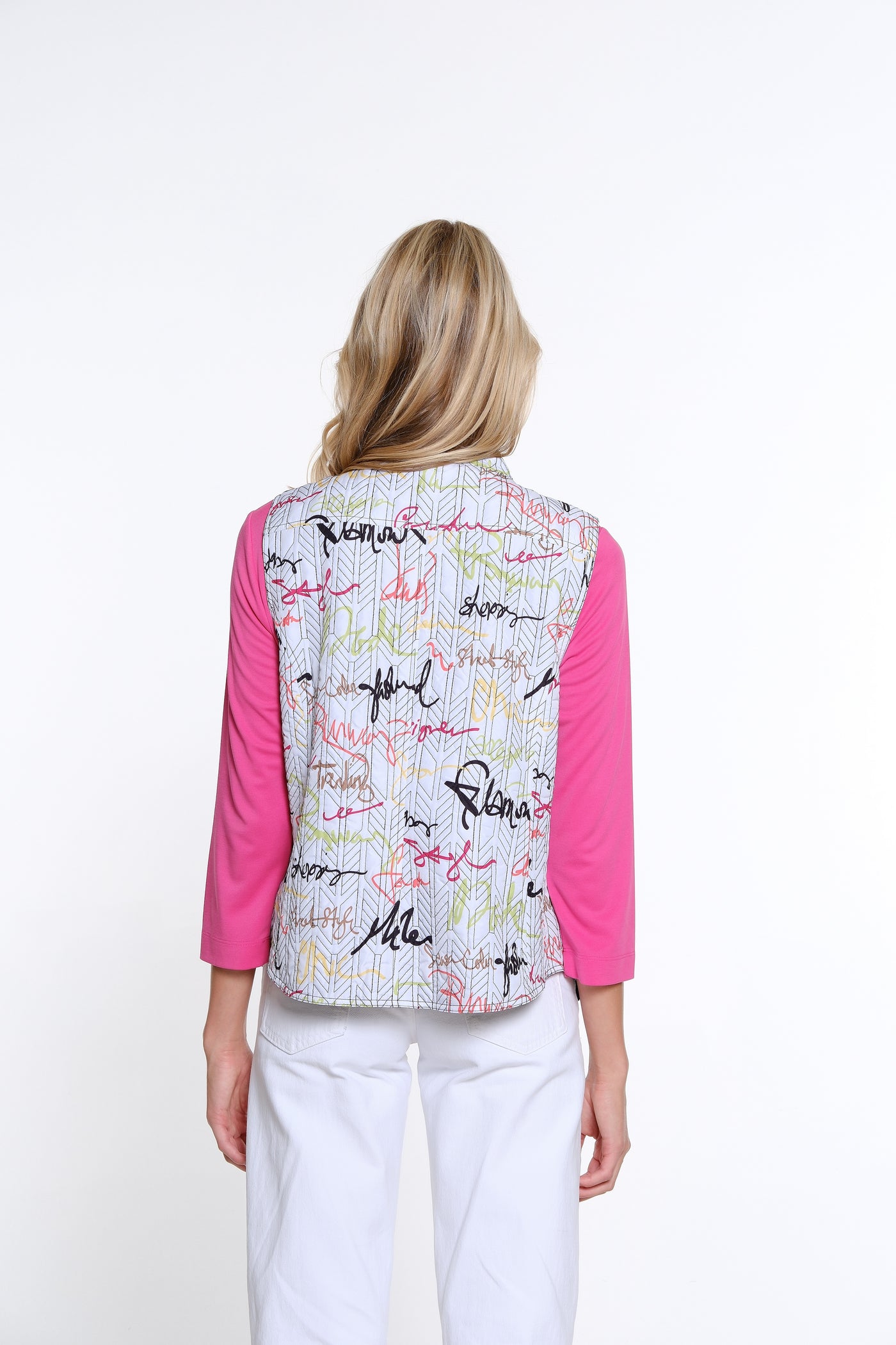 Quilted Reversible Print Vest - Multi