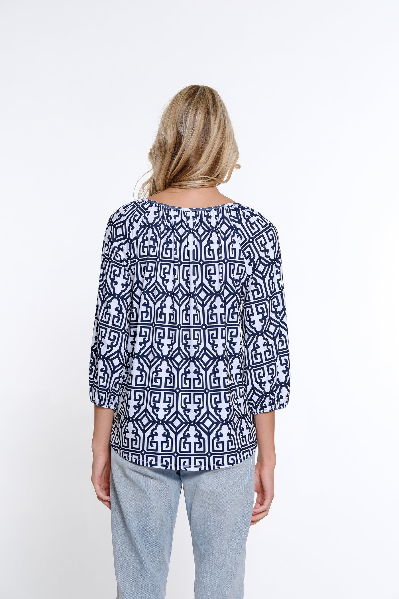 Raglan Sleeve Peasant Top - Midnight