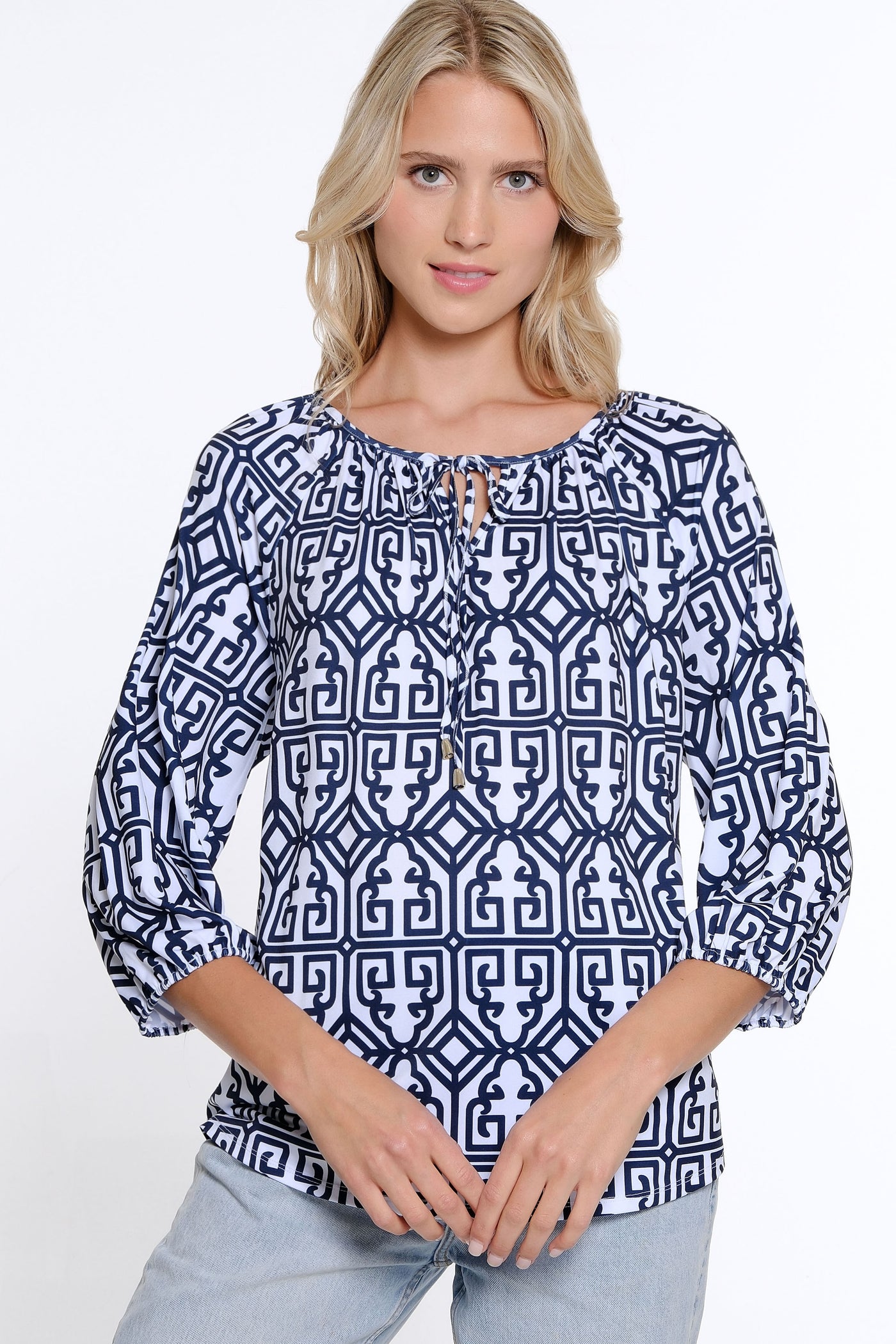 Raglan Sleeve Peasant Top - Petite - Midnight