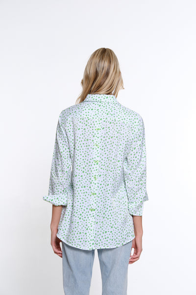 Print Shimmer Shirt - Classic Green