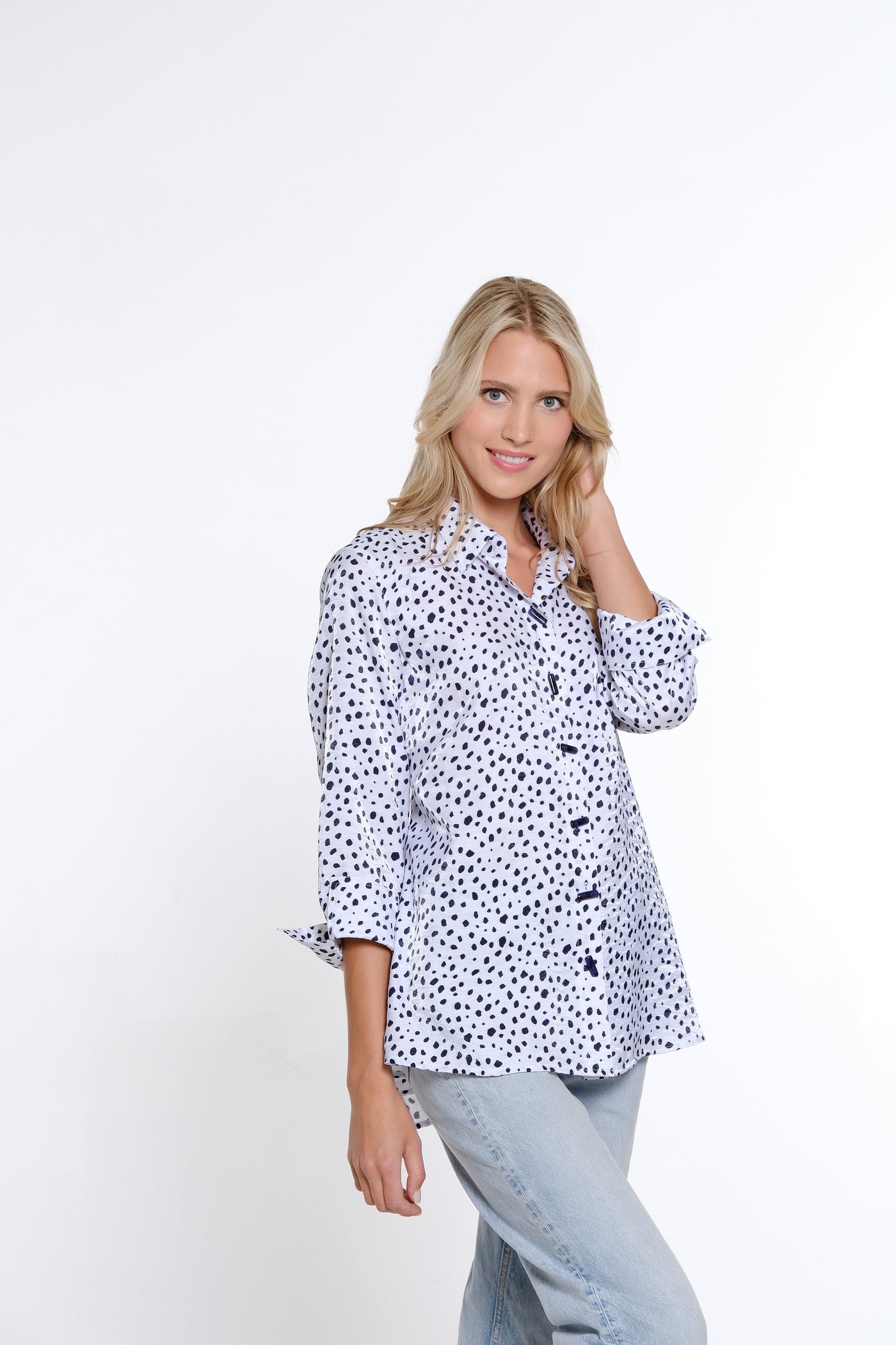 Print Shimmer Shirt - Midnight