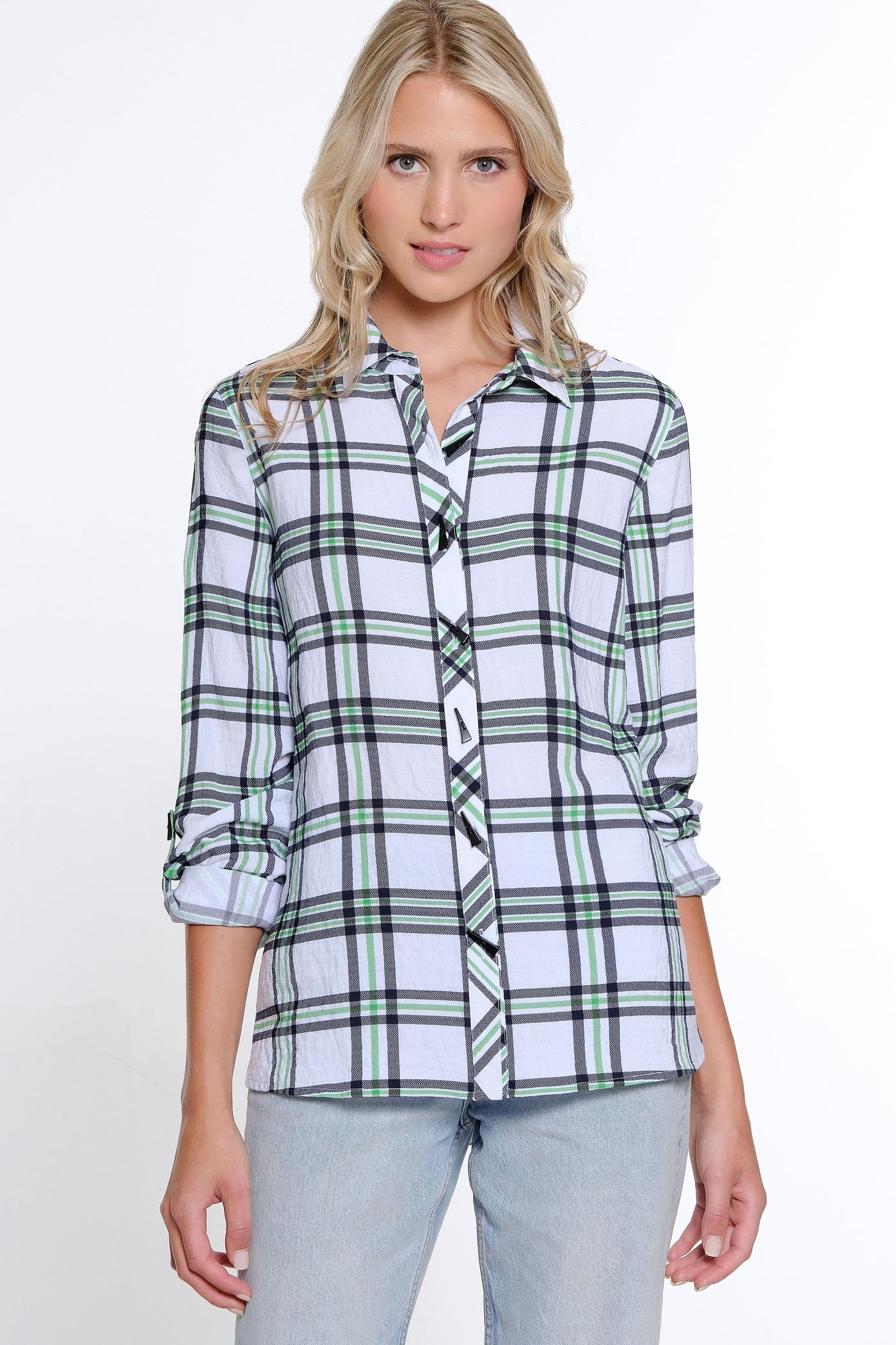 Plaid Print Woven Shirt - Women's - Multi