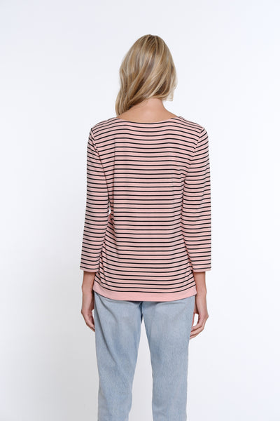 Striped French Terry Top - Women's - Blush