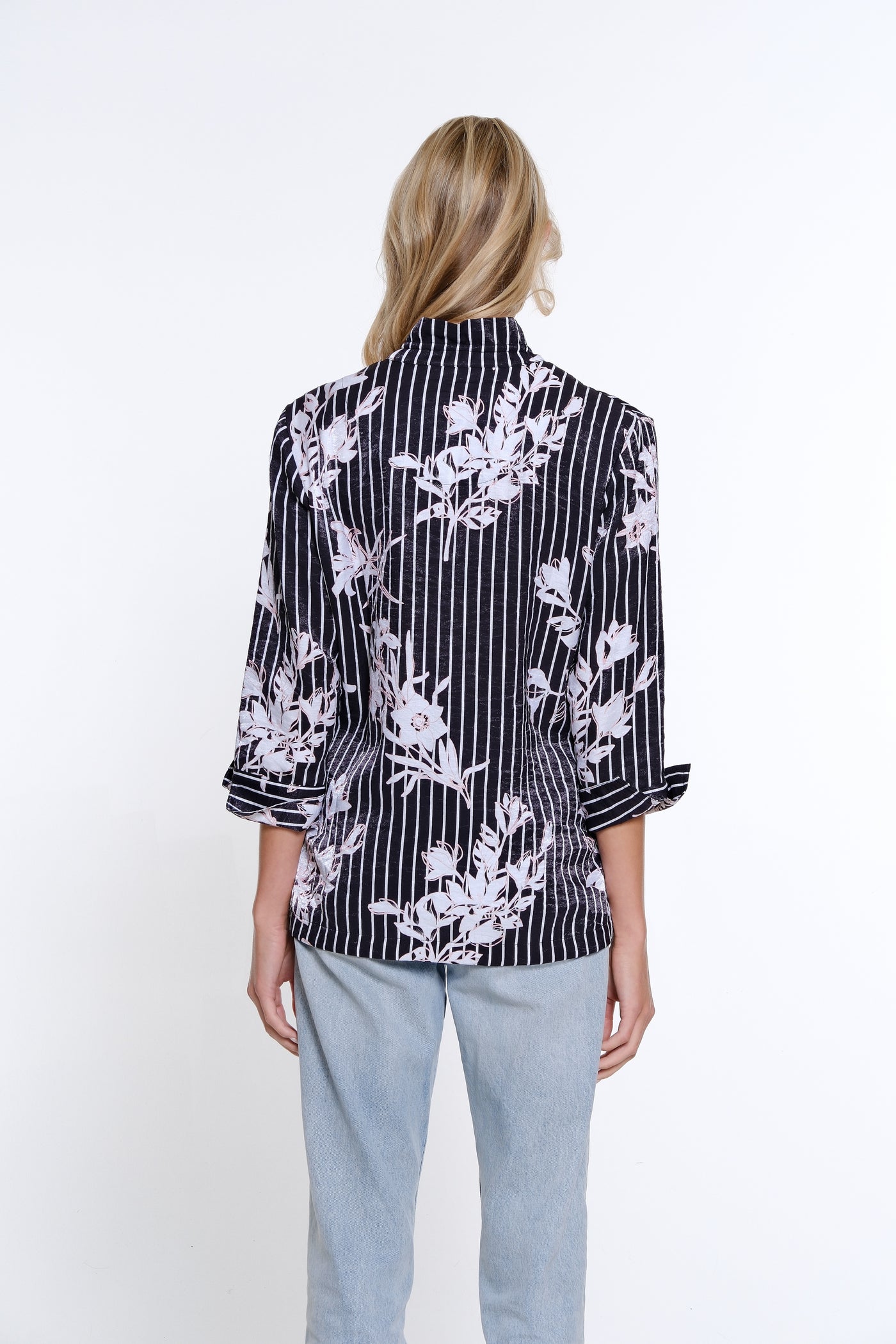 Print Shimmer Woven Shirt - Black