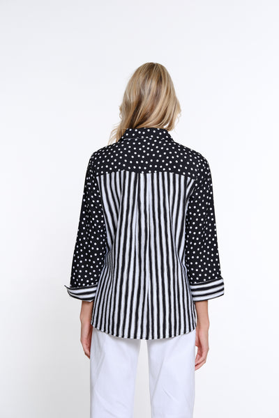 Polka Dot Woven Shirt - Women's - Black