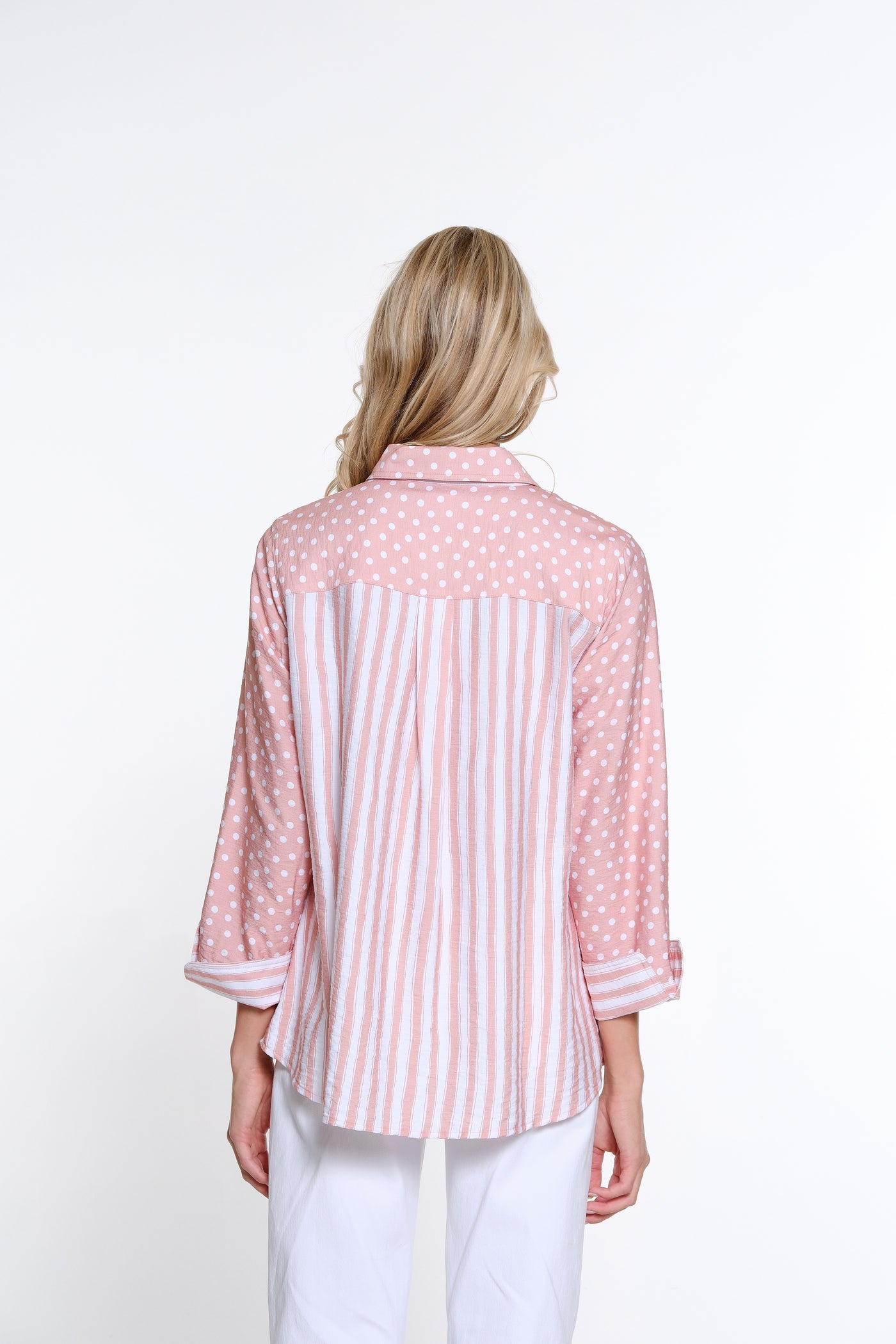 Polka Dot Woven Shirt - Blush