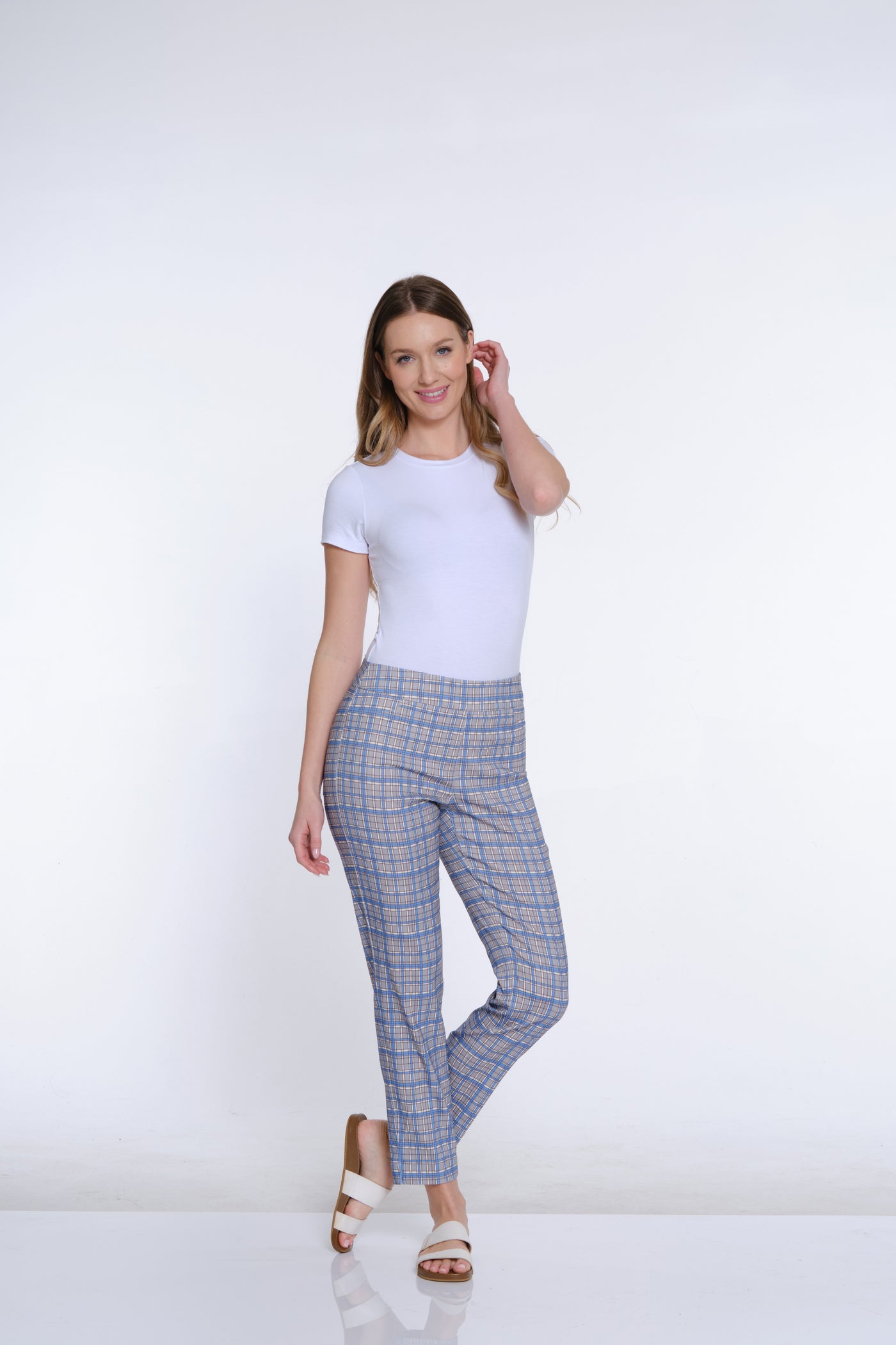 Print Ankle Pant - Plaid Multi