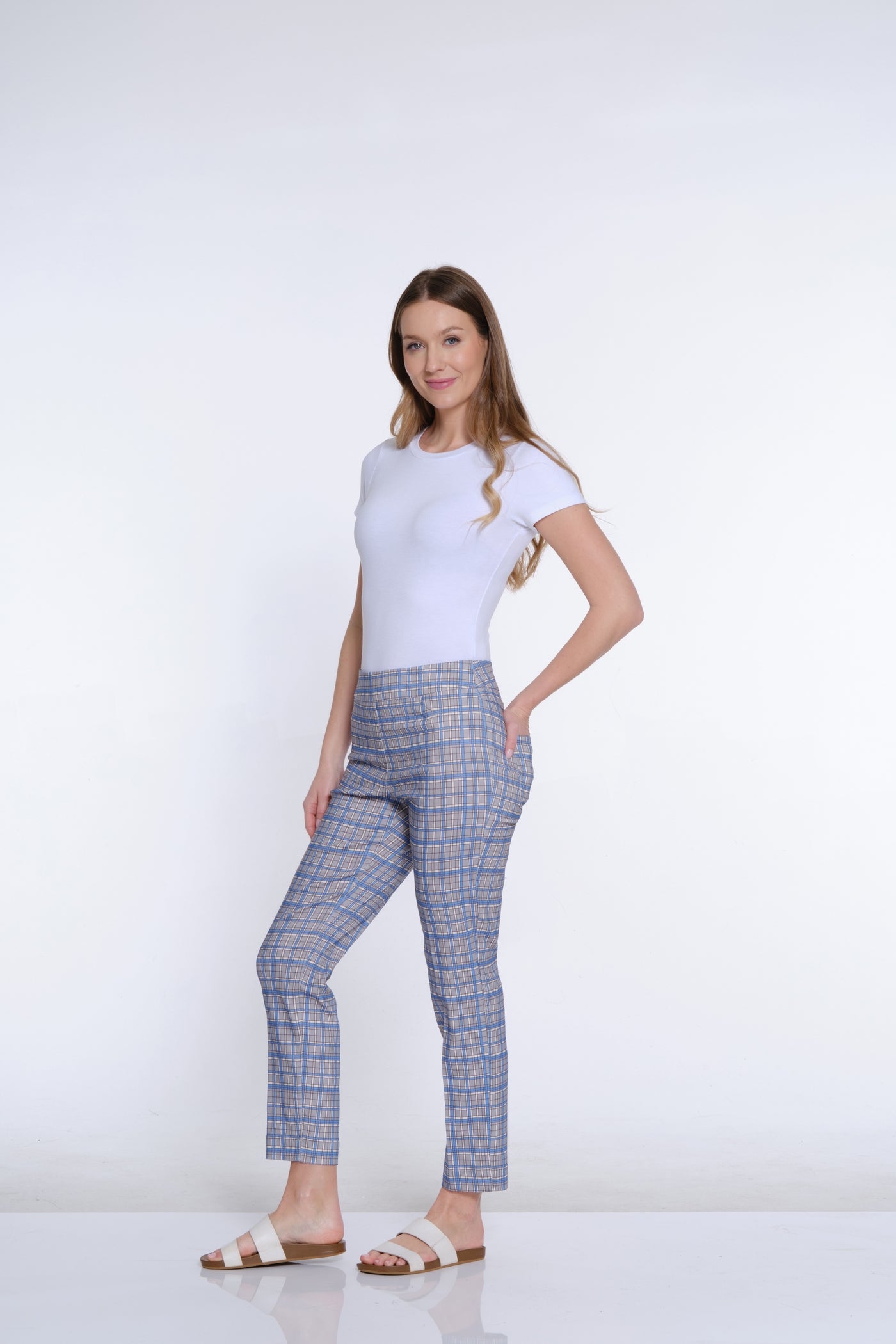 Print Ankle Pant - Plaid Multi