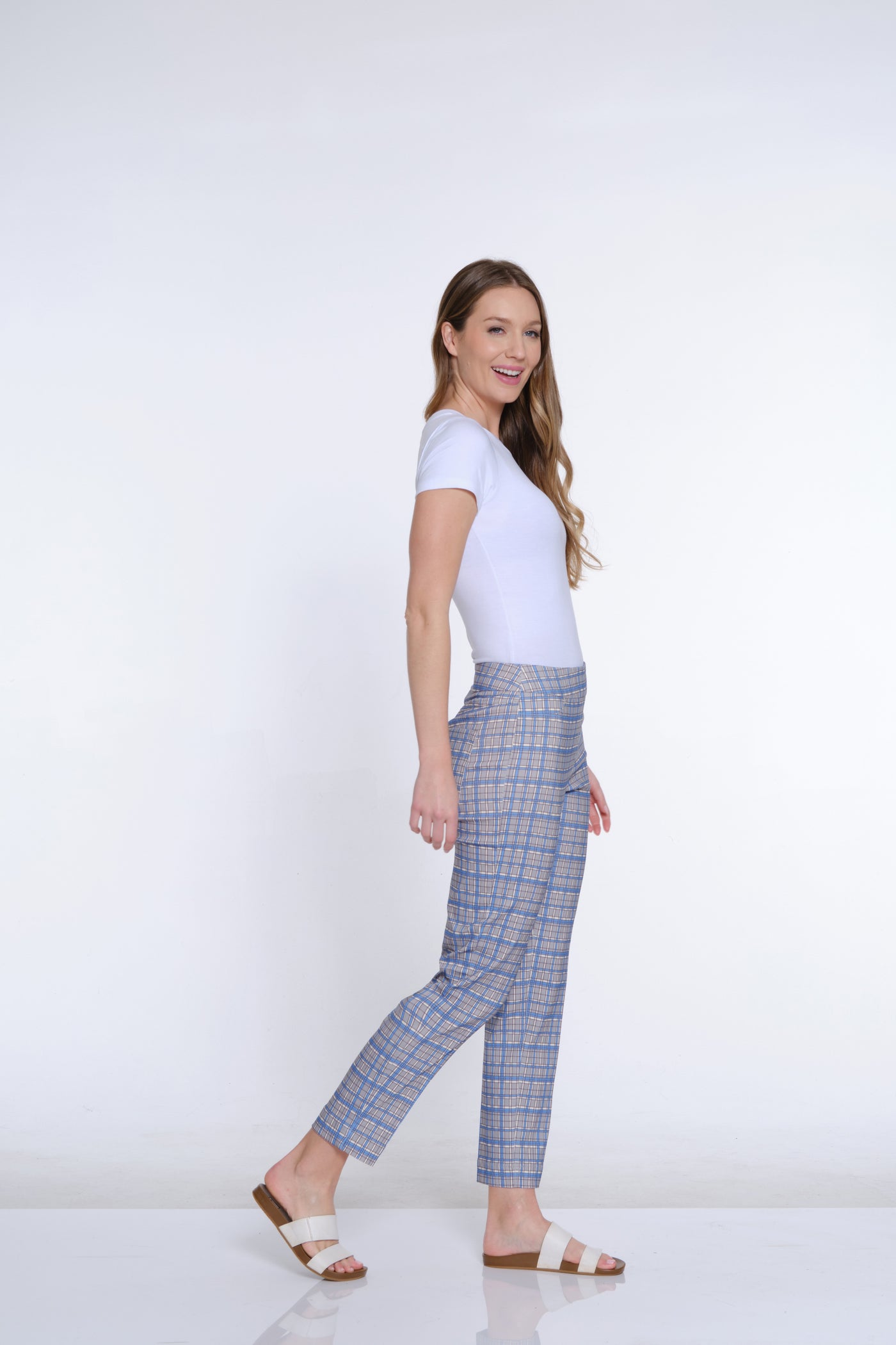 Print Ankle Pant - Plaid Multi