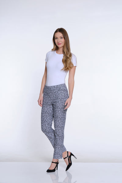 Print Fine Line Ankle Pant - Black/White Print