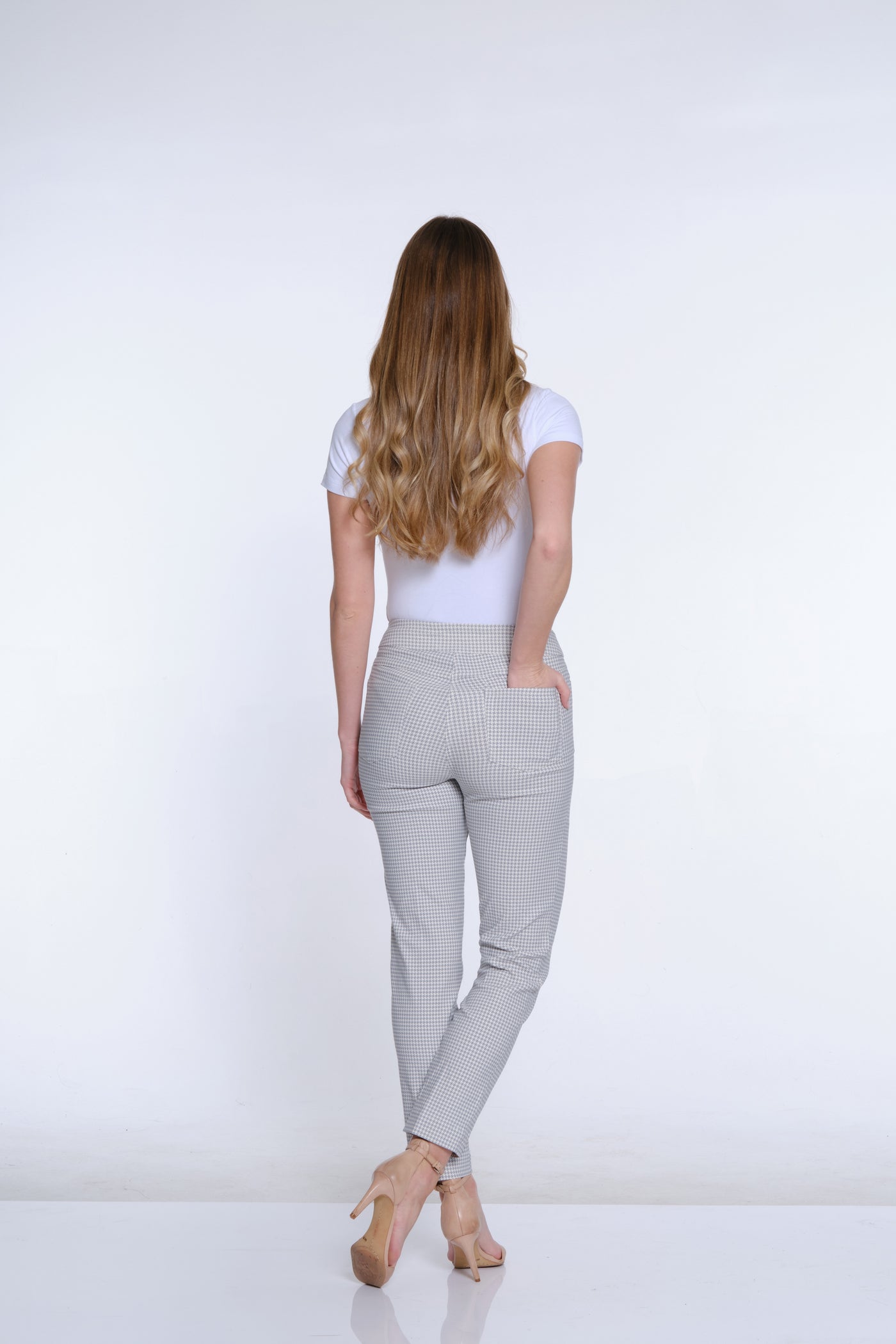 Print Fine Line Ankle Pant - Grey Print