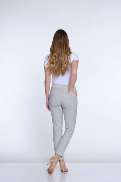 Print Fine Line Ankle Pant - Grey Print